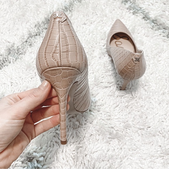 Sam Edelman Tan Leather Pointed Toe Heels Size 9.5 - Picture 7 of 8